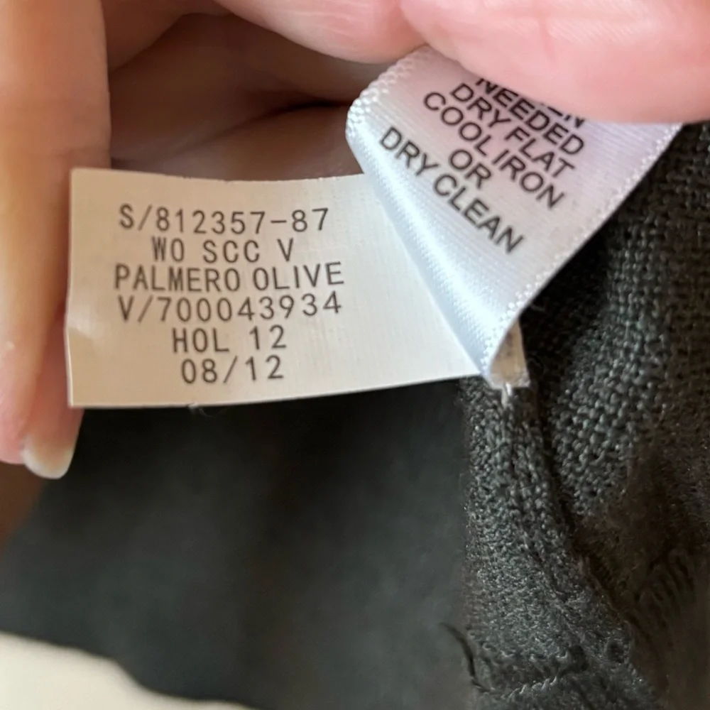 BANANA REPUBLIC SILK COTTON CASHMERE V-NECK SWEATER OLIVE‎ XLT